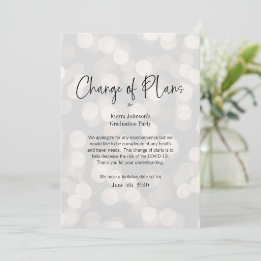 Wijziging van Datum Business of Personal Event COV Kaart (Staand voorkant)