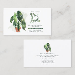 Wijziging van het adres Botanical Moving Aankondig Visitekaartje