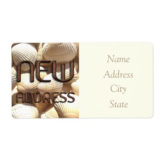 Wijziging van het adres van de zomerschalen Funny  Etiket (Voorkant)