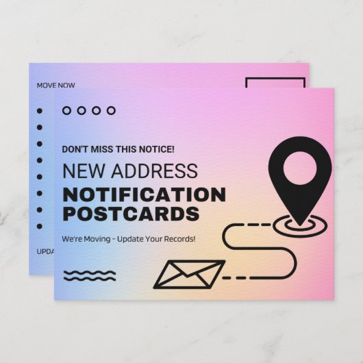 Wijziging van het Briefkaart Adres (Voorkant / Achterkant)