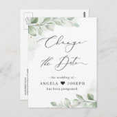 Wijziging van het datumplan Eucalyptus Greenery Su Briefkaart (Voorkant / Achterkant)