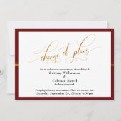 Wijziging van Plan Elegante Burgundy Gouden Streep Kaart (Voorkant)