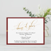 Wijziging van Plan Elegante Burgundy Gouden Streep Kaart (Staand voorkant)