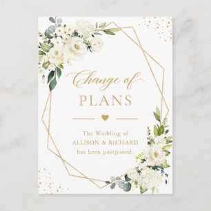 Wijziging van plannen Elegante gouden geometrische Briefkaart