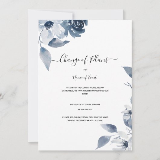 Wijziging van plannen, eventuele annulering van ev kaart (Voorkant)