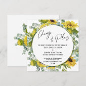 Wijziging van plannen Floral Postponed Wedding Car Kaart (Voorkant / Achterkant)