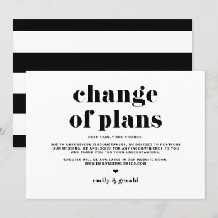 Wijziging van plannen Retro Bold Typography Postpo Kaart