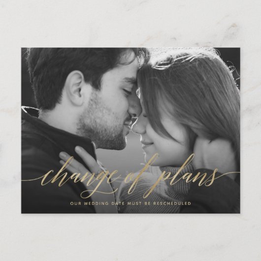 Wijziging van plannen | Uitstel van fotoweddenscha Briefkaart (Voorkant)