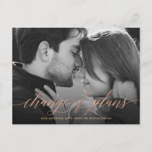 Wijziging van plannen Uitstel van fotoweddenscha Briefkaart