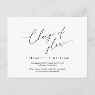 Wijziging van plannen, uitstellen van weddenschapp briefkaart