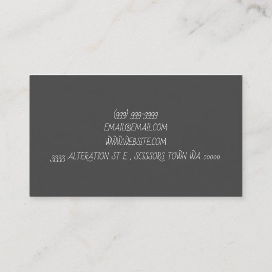 Wijzigingen en aanpassingen visitekaartje (Achterkant)