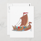 Wikinger Drachenboot vikings dragon boot Briefkaart (Voorkant / Achterkant)