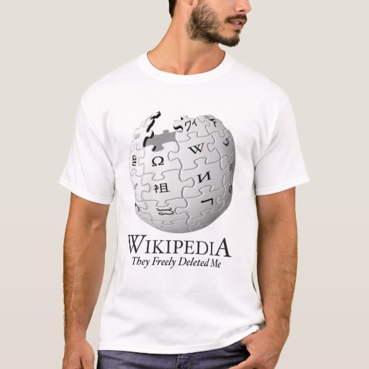 Wikipedia heeft me [parodie] geschrapt t-shirt (Voorkant)