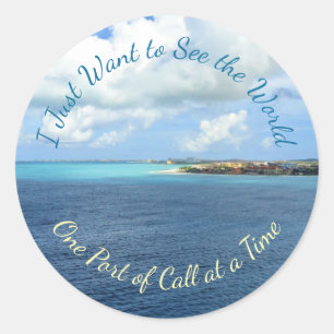 Wil de Havens van de Wereldcruise zien Ronde Sticker