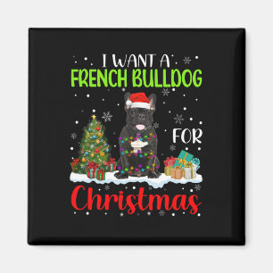 Wil een Franse buldog voor Kerstmis Cool Xmas kost Magneet