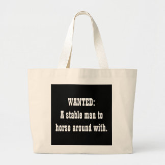 WIL: Een stabiel man om mee te paard. Grote Tote Bag