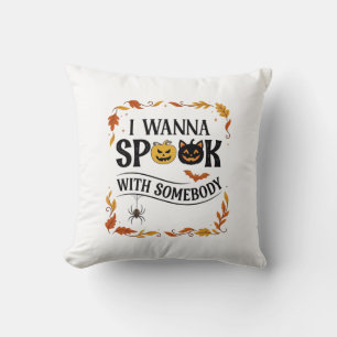 Wil iemand bang maken Halloween Pompoenen Spin Bat Kussen