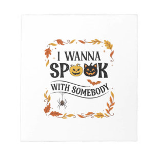 Wil iemand bang maken Halloween Pompoenen Spin Bat Notitieblok