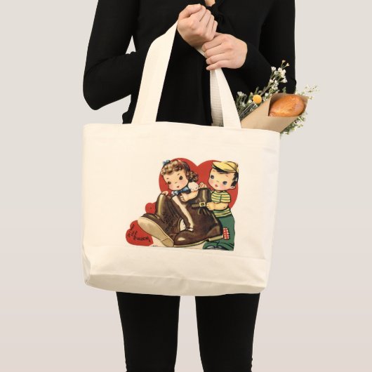 Wil ik dat je mijn Valentijn bent? Grote Tote Bag (Voorkant (product))
