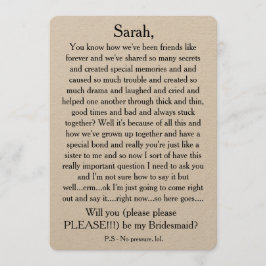 Wil je alsjeblieft mijn bruidsmeisje zijn? Aangepa Kaart