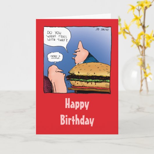 Wil je daar frietjes mee? Verjaardag Kaart (Gele Bloem)