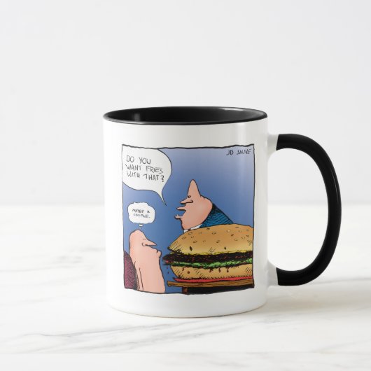 Wil je dat de groeten erbij? Cartoon Mok (Rechts)