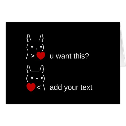 Wil je dit? /  ASCII-tekstkunst (Voorkant Horizontaal)