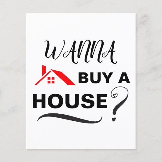 Wil je een huis kopen? Makelaar in onroerend goed Flyer (Voorkant)