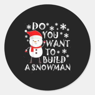 Wil je een sneeuwpop maken Zoete sneeuwpop Chris Ronde Sticker