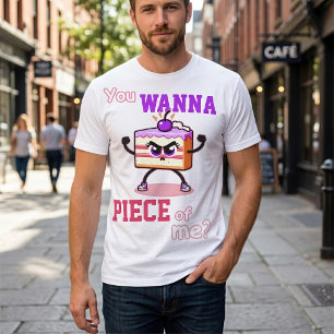 Wil Je Een Stuk Van Mij Grappige Boze Cake Cartoon T-shirt