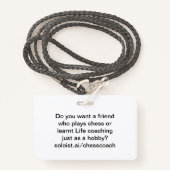 Wil je een vriend? badge (Voorkant met draagriem)