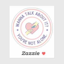 Wil je erover praten? Roze Geestelijke Gezondheid  Sticker