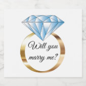 Wil je me diamond Verloving Ring trouwen? Sparkling Wijnetiket (Enkel label)