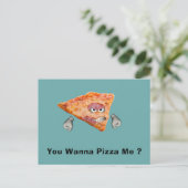 Wil je me pizza? briefkaart (Staand voorkant)