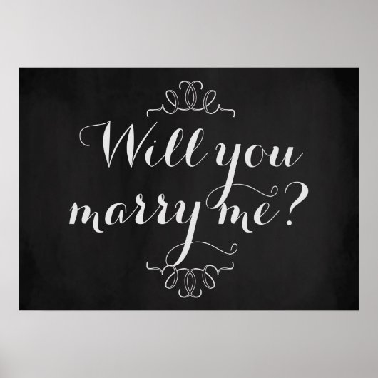 Wil je me trouwen? Poster van verloving Chalkboard (Voorkant)