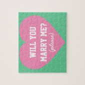 Wil je me trouwen? Roze hart Legpuzzel (Verticaal)