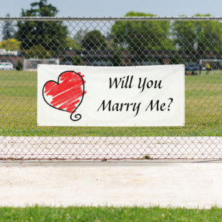 Wil je me trouwen? spandoek