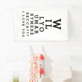 Wil je met me trouwen Aangepaste Aanzoek Opticien  Spandoek (Insitu)