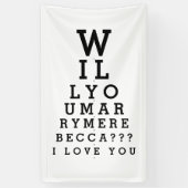 Wil je met me trouwen Aangepaste Aanzoek Opticien  Spandoek (Verticaal)