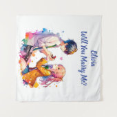 Wil je met me trouwen | Anime Huwelijksaanzoek  Wandkleed (Voorkant (horizontaal))