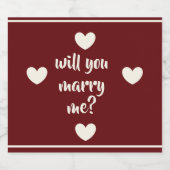 wil je met me trouwen ? bier etiket (Enkel label)