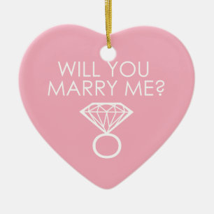 Wil je met me trouwen? Diamant Ring Keramisch Ornament