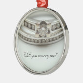 Wil je met me trouwen? Diamanten ring ornament (Links)