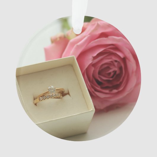 Wil je met me trouwen? Diamanten ring ornament (voorkant)