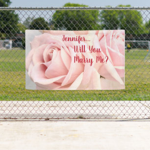 Wil je met me trouwen? DIY DP Rode Naam Bord Roze Spandoek