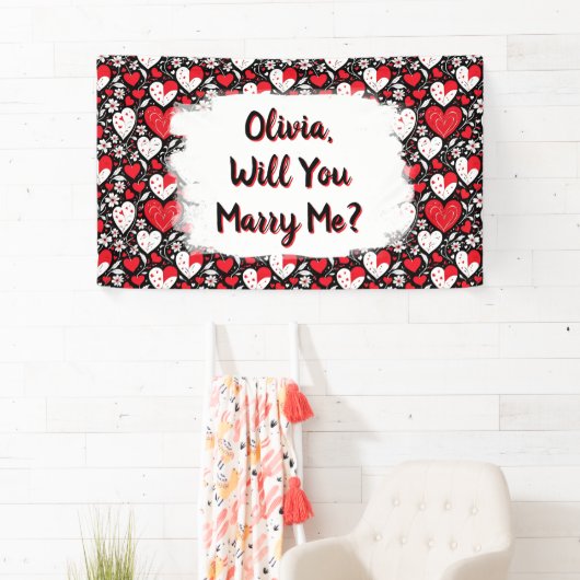 Wil je met me trouwen, gepersonaliseerd voorstel spandoek (Insitu)