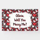 Wil je met me trouwen, gepersonaliseerd voorstel spandoek (Horizontaal)