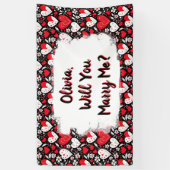 Wil je met me trouwen, gepersonaliseerd voorstel spandoek (Verticaal)