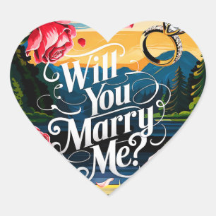 Wil je met me trouwen? hart sticker