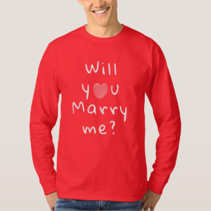 Wil je met me trouwen, Heart Red Romantic Voorstel T-shirt